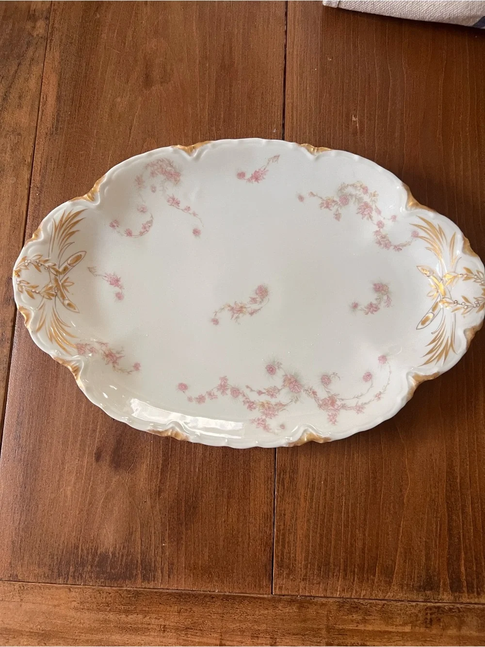 Haviland Limoges Porcelain Schleiger ?525 Pink Gold Floral 16” Platter